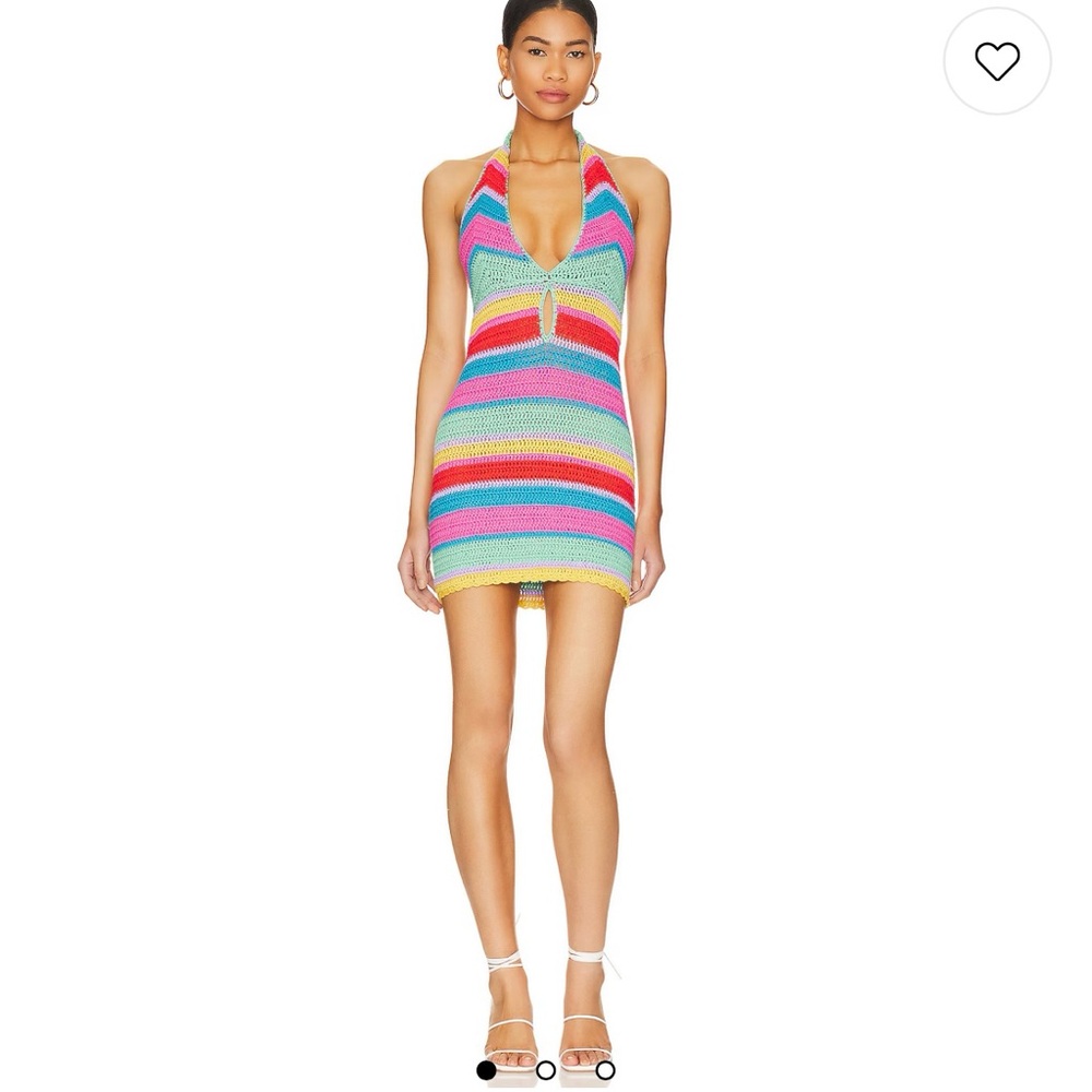 More To Come Colorful Crochet Mini Dress